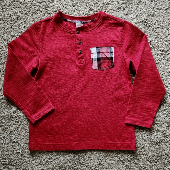 NWOT Gymboree Plaid Pocket Henley Size 8 Color Red - Picture 5 of 7